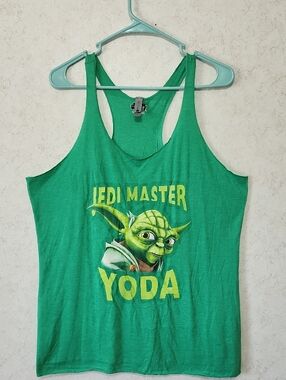 Yoda 'Jedi Master' Graphic Racerback Tank Top Movie Star Wars Lightweight New